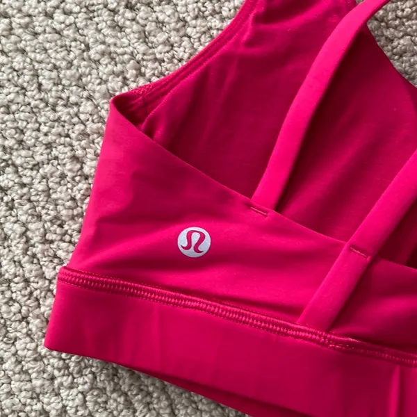 LULULEMON Energy Bra Calypso Pink Medium Support B/C Cup Luxtreme Sz 4 Like New - Image 8