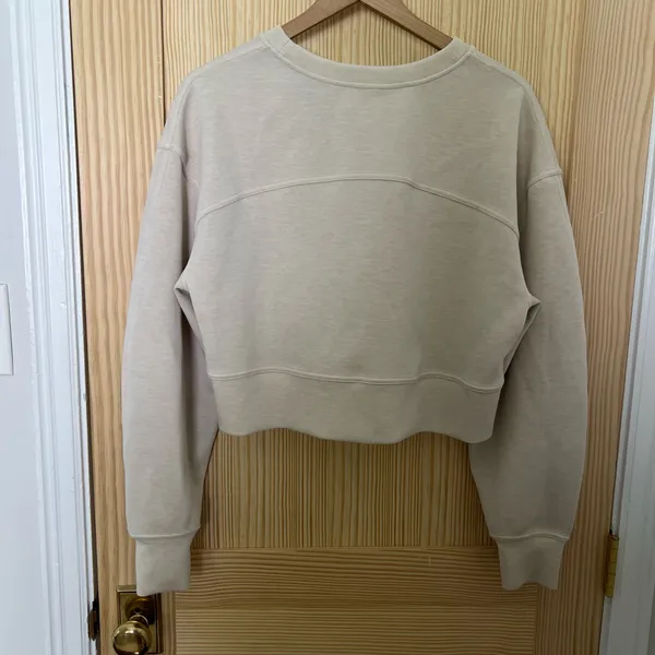 LULULEMON- Perfectly Oversized Cropped Crew White Opal Size 4 - Image 5