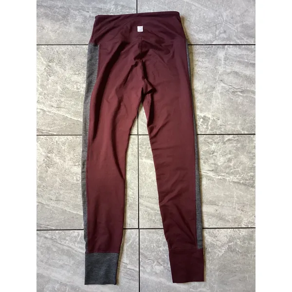 Vuori Rise The Shine Leggings Womens XS Burgundy Grey Colorblock High Rise Pant - Image 2