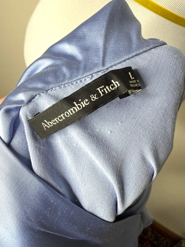 Abercrombie Pale Blue Satin Cowl Back Maxi Dress - Image 4