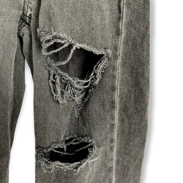 American Eagle | Size 00 XXS | Mom Jeans High Rise Distressed Ripped Faded Black - Image 7