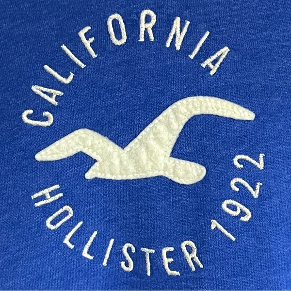 Hollister‎ Pullover Sweatshirt Bird Graphic Print Women’s Size Medium Blue - Image 4