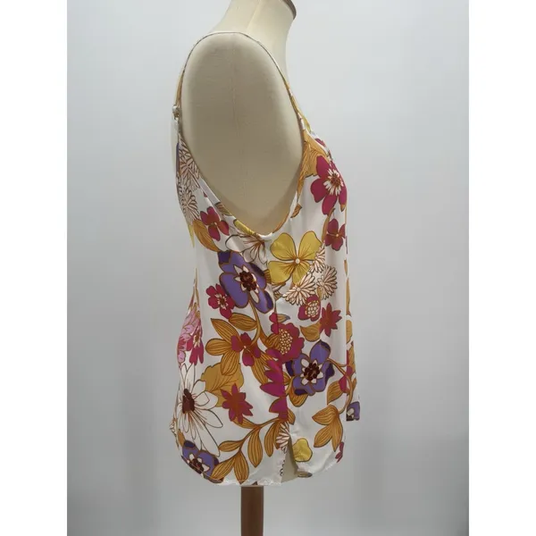 Cynthia Rowley Floral Summer Spaghetti Strap Tank Top Boho Festival Sz Small NWT - Image 3