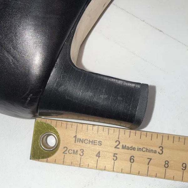 Vintage Y2K Brighton Quincy Black Italy Mesh Braided‎ Leather Closed Toe Heels 9 - Image 9