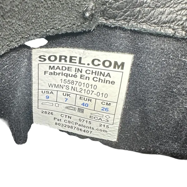 Sorel Slimshortie Waterproof‎ Leather Moto Boots Black Buckle Womens 9 - Image 15