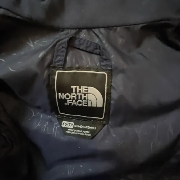 The North Face Goose Down Jacket XS Navy Puffer 600 Fill Hooded Coat Outdoors - Image 3