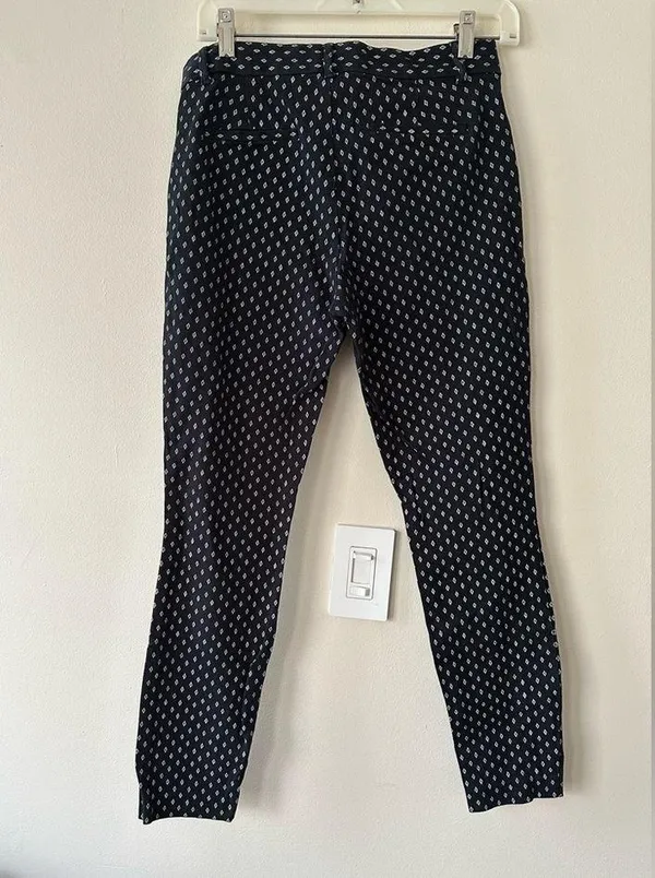Gap Signature Skinny Ankle Mid Rise Dark Wash Geometric Print Stretch Pants 4 - Image 4