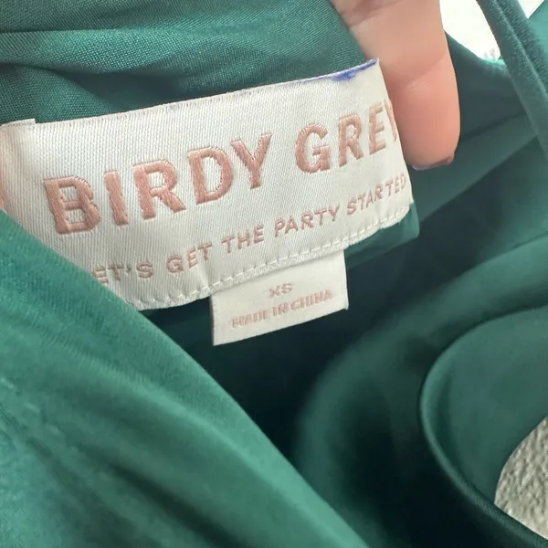 NEW Birdy Grey Olivia Matte Satin Slip Maxi Dress Sz XS Emerald Green Cowl Neck - Image 8