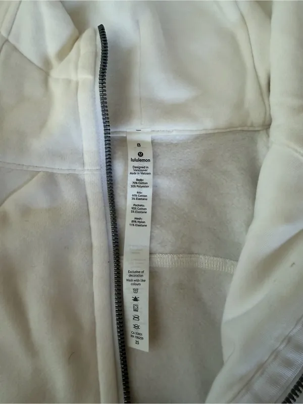 lululemon athletica White Scuba Full-Zip Sweatshirt - Image 3