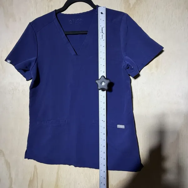 FIGS Womens Small Navy Blue Scrub Top Medical Healthcare Stretch V Neck‎ - Image 7