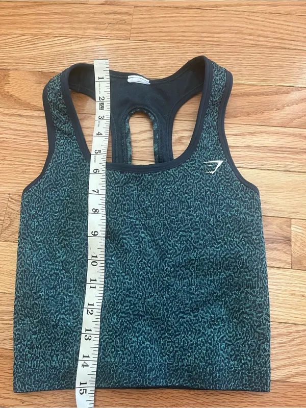 Gymshark Green Seamless Racerback Sports Bra Small Crop Tank - Image 4