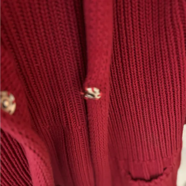 Keren Hart Chunky‎ Women’s Sweater. Red. 100% cotton. Medium. - Image 7