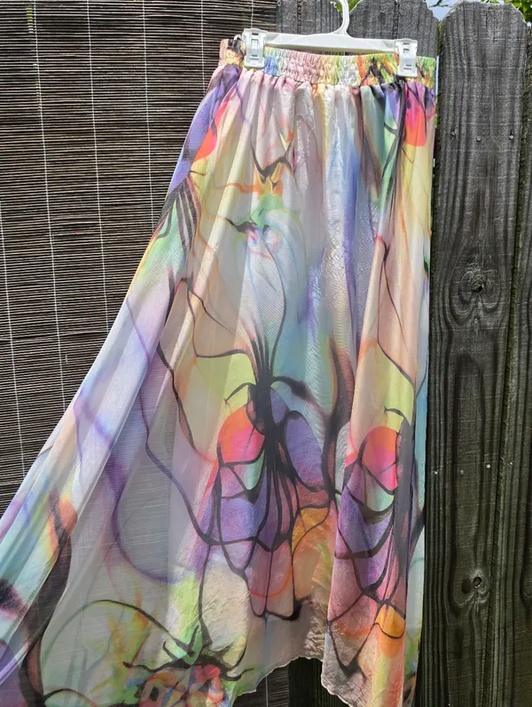 Afibi Women Full/Ankle Length Blending Maxi Chiffon Long Skirt Beach Medium - Image 2