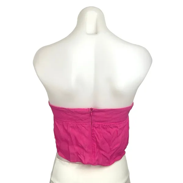 Revolve x Superdown Pink Sleeveless Back Zipper Front Cut Out Tube Top Sz M - Image 2
