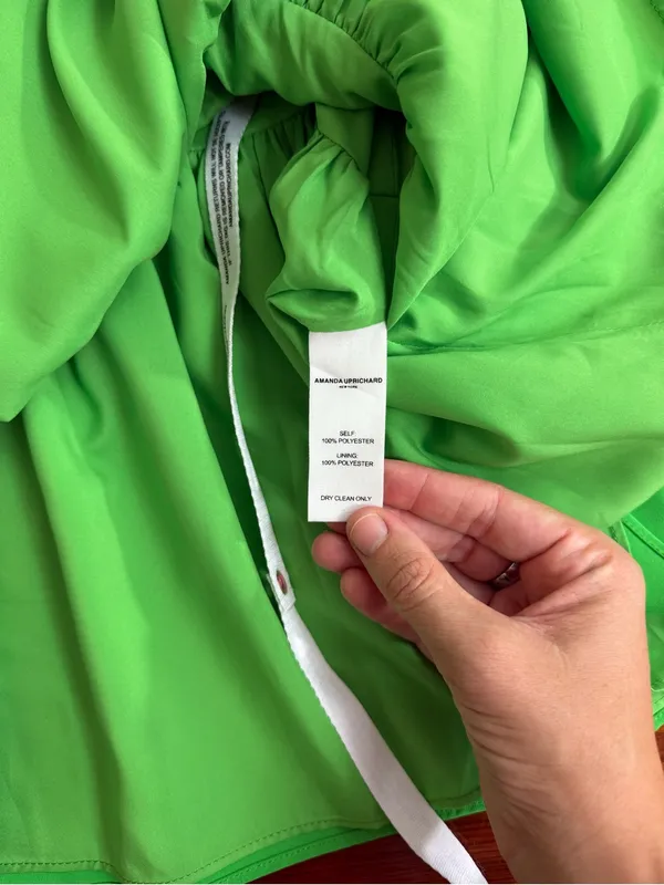 NWT Amanda Uprichard Apple Green Drop Waist Square Neck Mini Dress Sz M 🧡🍄 - Image 13