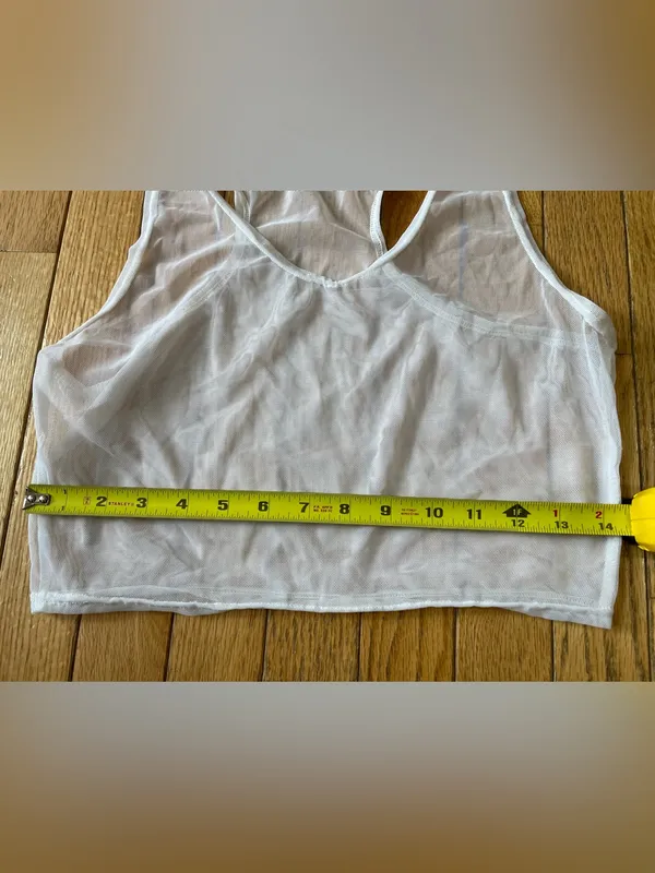 Women's Sheer White Scoop Neck Camisole Tank - Image 4
