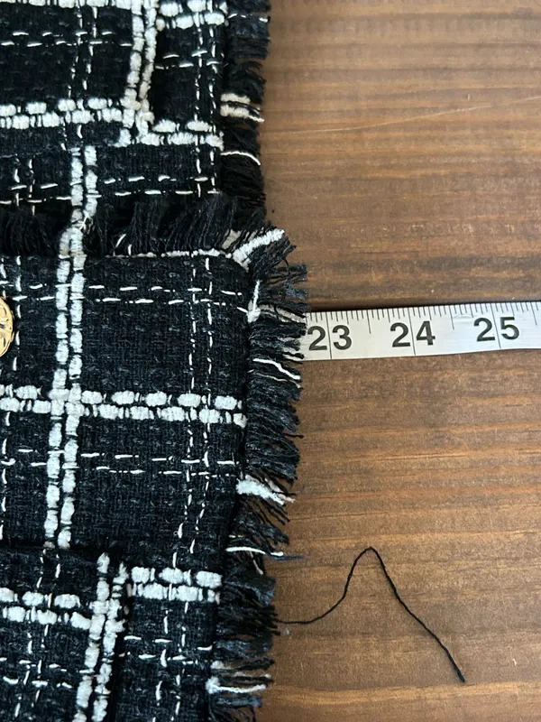 Tahari Black and White Checkered Wool Bleed Tweed Blazer Small New - Image 3