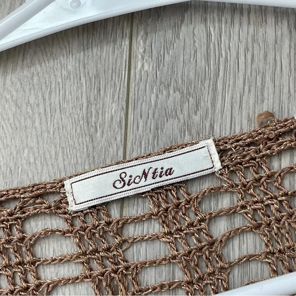 Vintage Crochet Top Brown (s/m) siNita bohemian crochet festival swim cover up - Image 2