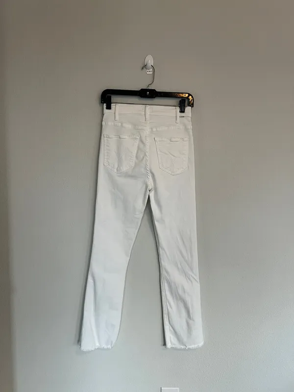 Mother The Hustler Ankle Fray White Jeans Size 26 - Image 9