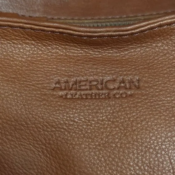 American Leather Co Long Beach Satchel Crossbody Bag Brandy Brown - Image 10