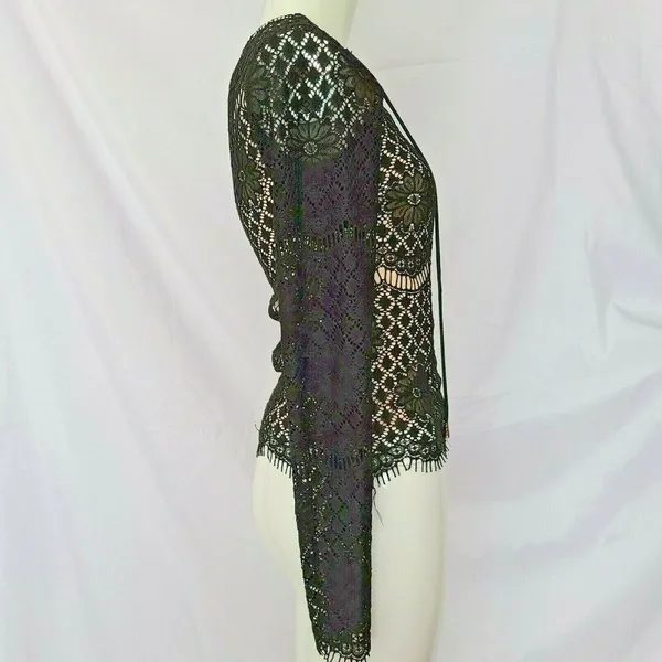 Soieblu Black Lace Whimsigoth Gothic Side Zip Y2K Coquette Grunge‎ Small - Image 2
