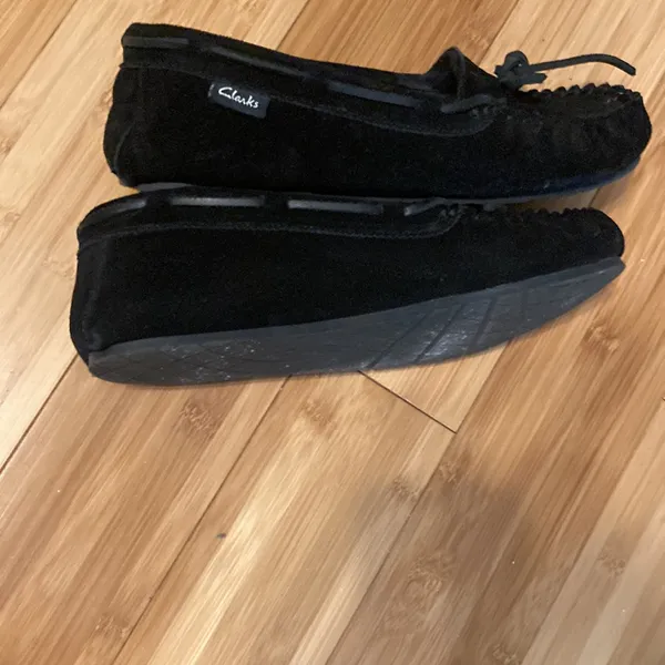 Clarks Leather Upper Moccasin Black Women’s Size 9 Medium Shoes Black Color - Image 6