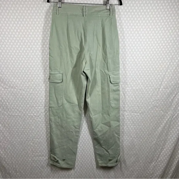 Aritzia Wilfred Free Women Pants‎ Sz 6 Green Modern Cargo High Rise Pockets - Image 7