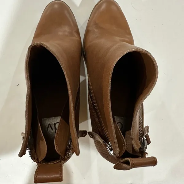 DV Dolce Vita Brown Asymmetrical Zipper Heeled‎ Booties Size 10 - Image 6
