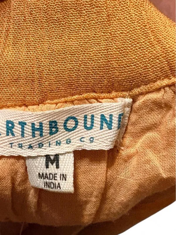 NWT Earthbound Women's Mustard Tie-Dye Panel Maxi Skirt Sz M - Image 6
