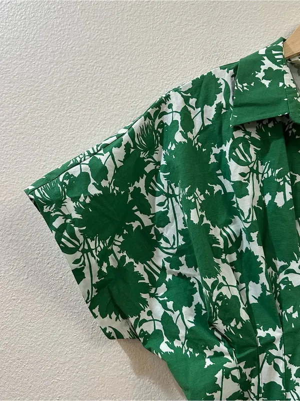 Anthropologie Exquise The Tobie Short-Sleeve Pleated Blouse in Green Size XXS - Image 6
