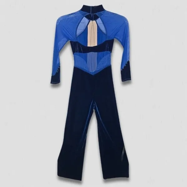 Vintage 90s dancer costume jumpsuit velvet sheer mesh balletcore punk goth alt - Image 2