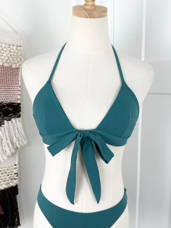 Mara Hoffman Samba Wraparound Bikini Top + Bottom Teal Sz XS - Image 2