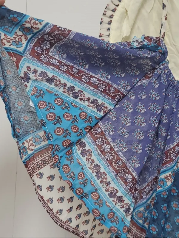 Free People Blue Teal Patchwork Spaghetti Strap Tank NWT - Image 8