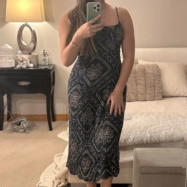 Navy Boho Patterned Sundress Blue Size XS - Image 2