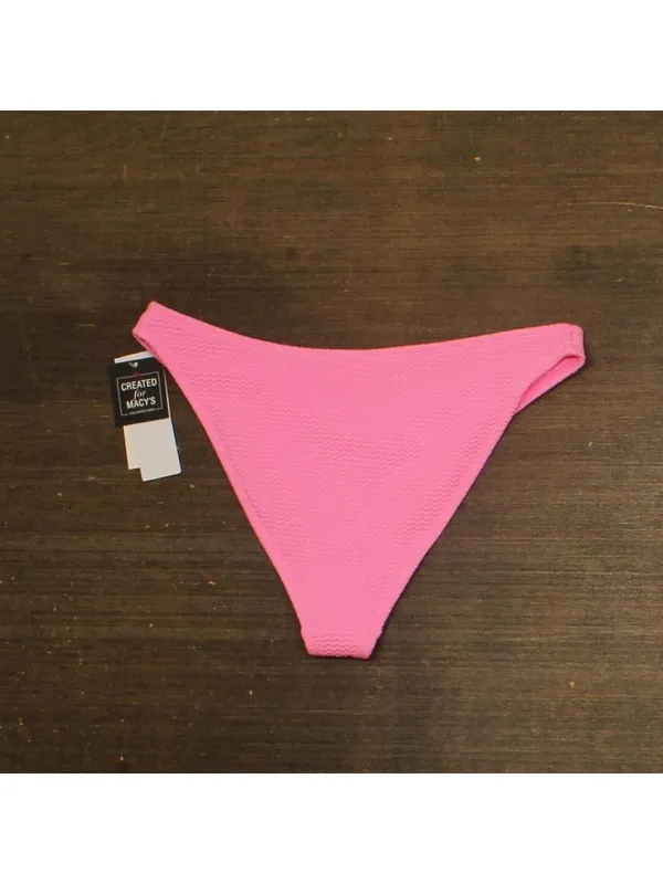 NWT Salt + Cove Juniors Wavy V-Front Hipster Bottoms Swim Bright Rose Pink S - Image 5