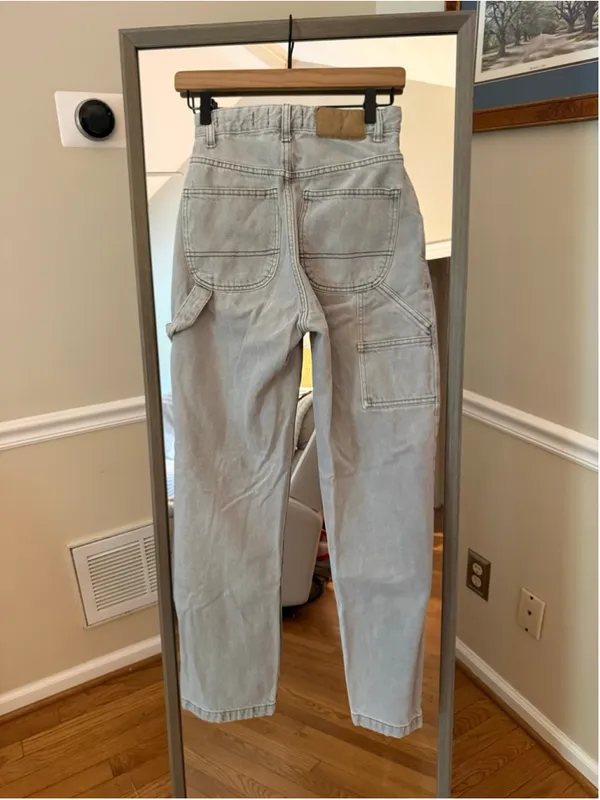 Women's Cotton On Grey Carpenter Jeans Size 2 - Image 4