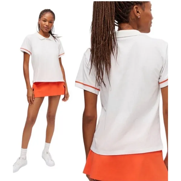 Splits59 Polo Top Womens SZ Medium Steffi White Preppy Organic Cotton Tennis UO - Image 2