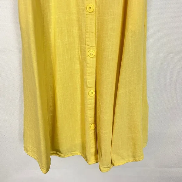 Forever 21 Linen Blend Off-Shoulder Button Down Dress - Image 7