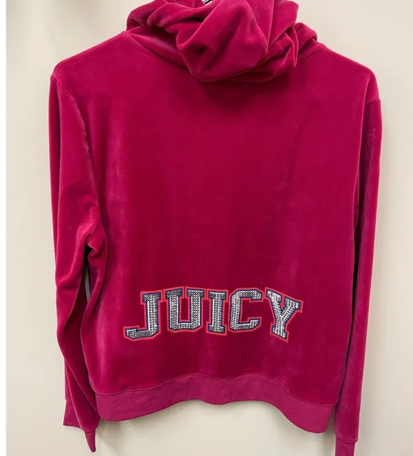Juicy Couture Velour Hoodie Pink - Image 2