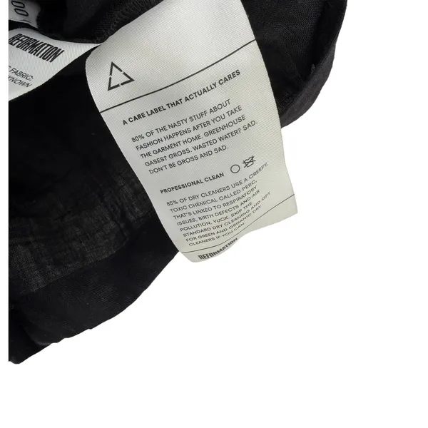 Reformation Blanca Linen Romper Black Button‎ Front Sleeveless Size 00 - Image 14