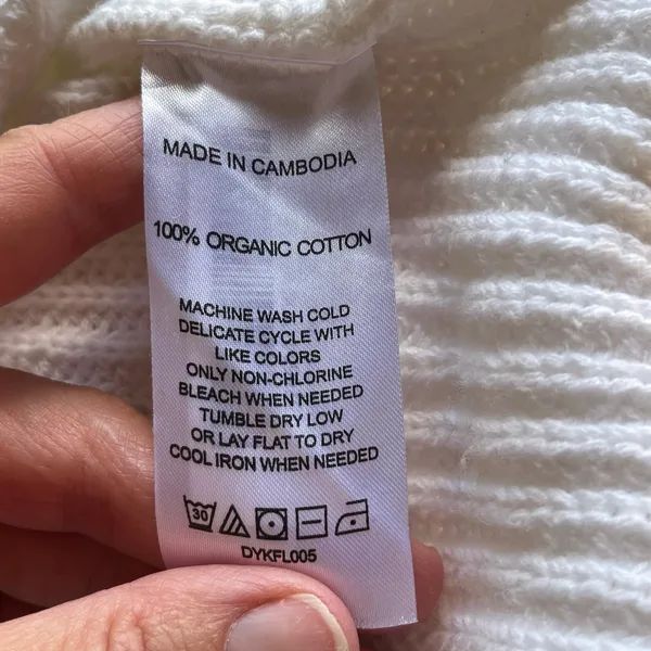 Quince Women's 100% Organic Cotton Fisherman's Sweater Ivory Size L - Image 6