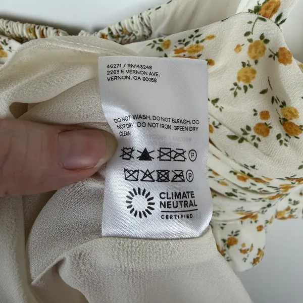 Reformation Avni Floral Tiered Sundress Small Yellow Cottage Feminine Coquette - Image 8