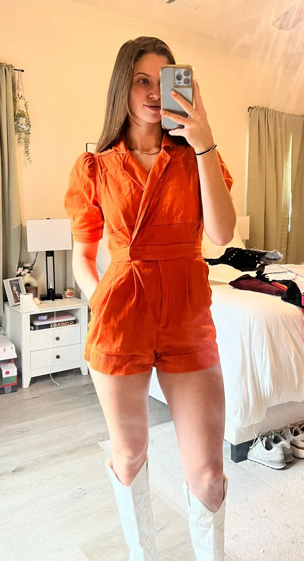 Boutique day + moon Orange Romper - Image 2