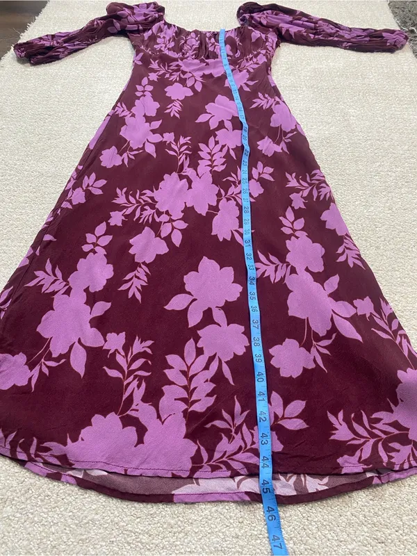 Peter Som Collective Floral Square Neck Midi Dress 4 Shell 58% Viscose 42% Rayón - Image 14