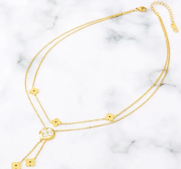 Clovers Gold Layered Necklace - Image 8