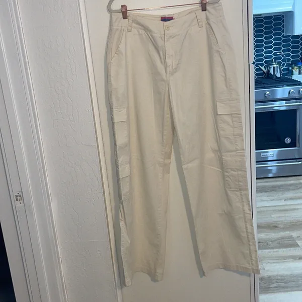 Edikted Cream Wide Leg Pants - Image 4
