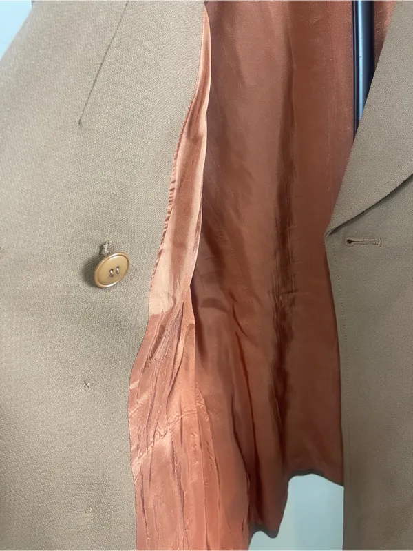 Kasper Double-Breasted Blazer Jacket - Camel Brown - Image 4