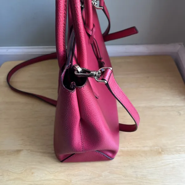 Kate Spade New York Red Leather Satchel Top Handle Crossbody Bag Medium - Image 13