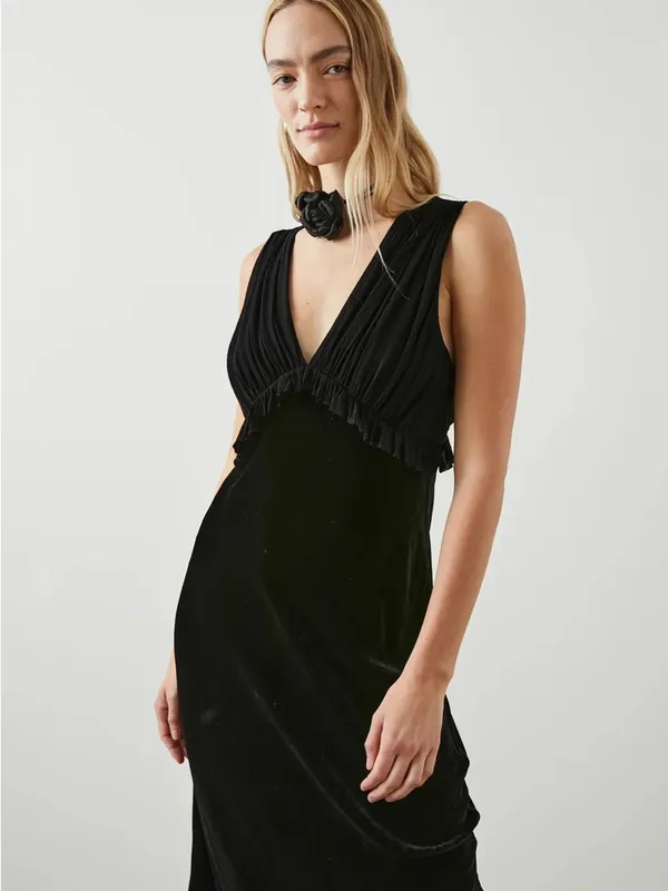 Rails Gilda Dress -‎ Black Velvet Womens Size M - Image 4