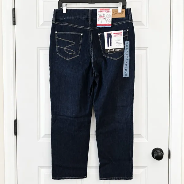Seven7 Tummyless Jeans Women 10 Dark Wash High Rise Slim Straight NWT - Image 2
